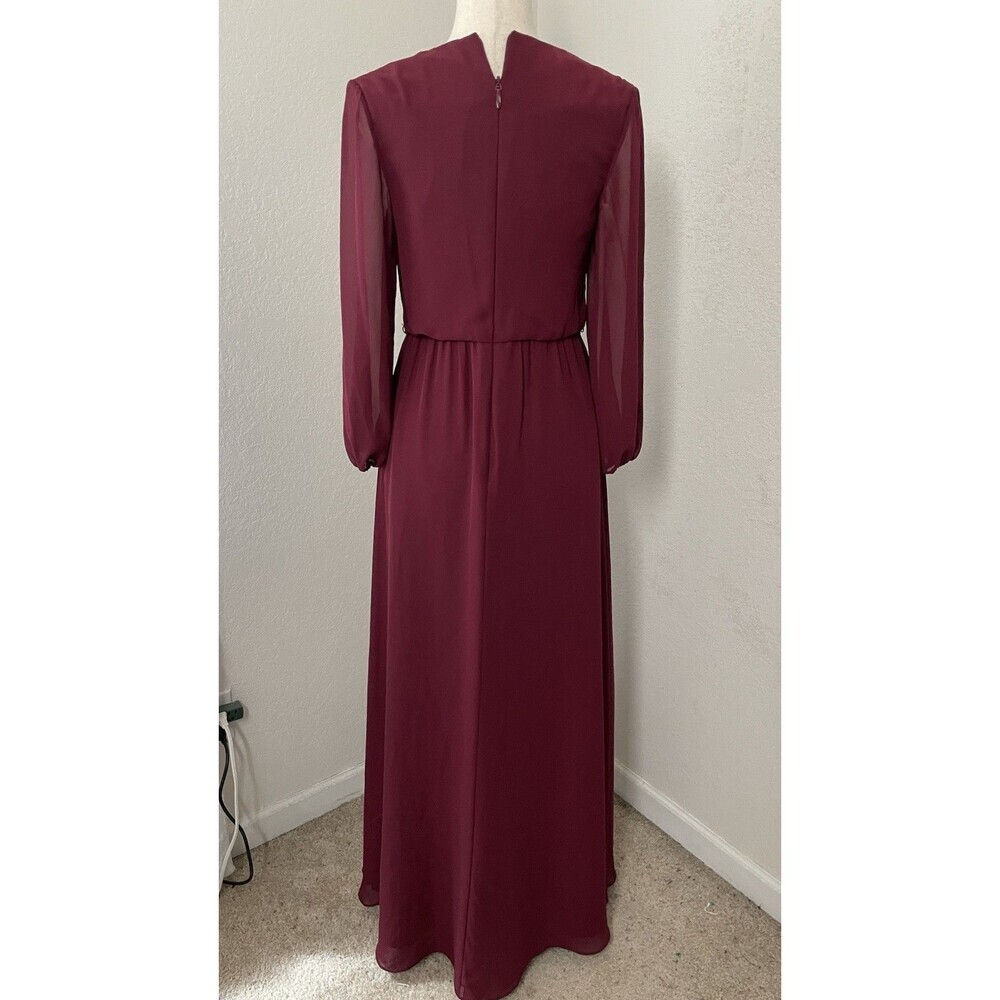 JJ’s House Burgundy Long Bridesmaid Gown Floor Length Dress NWT Sz 4 NO BELT - Picture 5 of 12